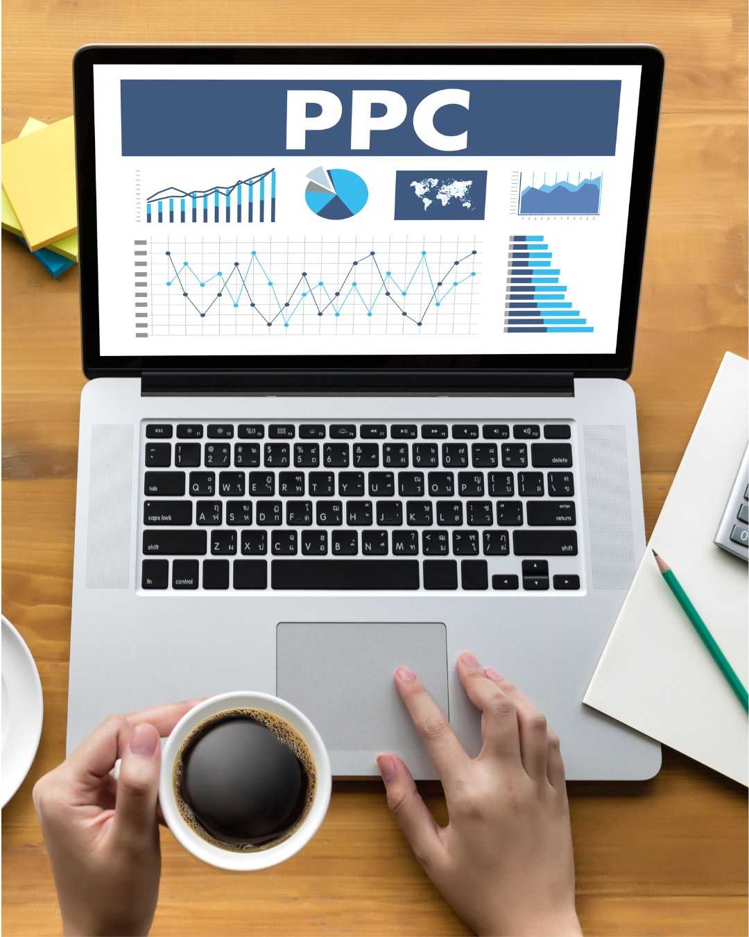 PPC campaign analytics graph showing high ROI and conversions